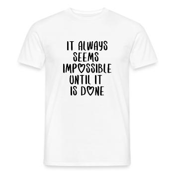 citations citation motivation inspiration impossible - T-shirt homme - blanc - Devant - AI Model Male 178 dark (178cm)