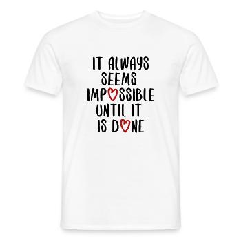 quotes quote motivation inspiration impossible - Men's T-Shirt - white - Front - AI Model Male 178 dark (178cm)
