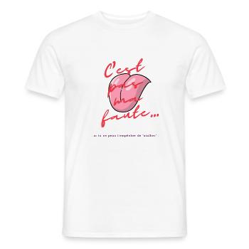 C'est pas ma faute - T-shirt homme - blanc - Devant - AI Model Male 178 dark (178cm)