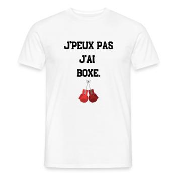 Je peux pas j'ai boxe - T-shirt j'peux pas boxe - T-shirt homme - blanc - Devant - AI Model Male 178 dark (178cm)
