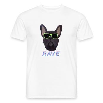 RAVE - Men's T-Shirt - white - Front - AI Model Male 178 dark (178cm)
