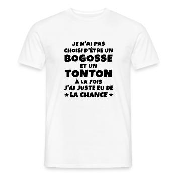 bogosse et tonton / cadeau humour tonton - T-shirt homme - blanc - Devant - AI Model Male 178 dark (178cm)