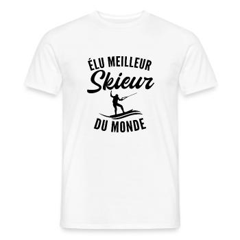 elu meilleur skieur du monde - T-shirt homme - blanc - Devant - AI Model Male 178 dark (178cm)
