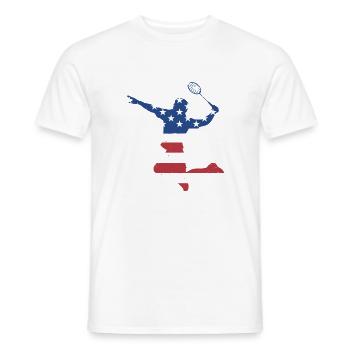 Sport Us Flag Badminton - Männer T-Shirt - Weiß - Vorne - AI Model Male 178 dark (178cm)