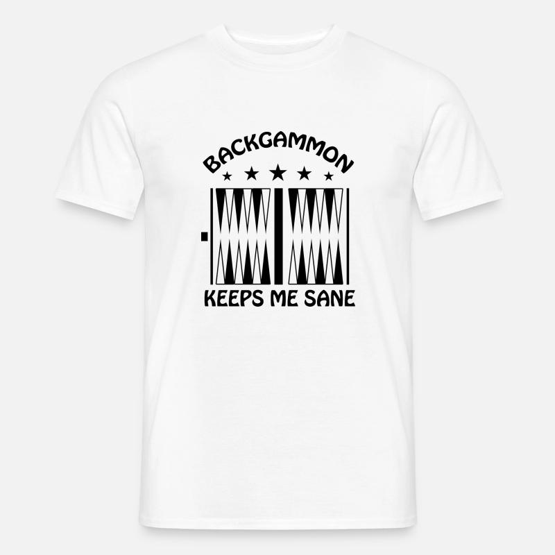 boardgame chess backgammon game night - Männer T-Shirt - Weiß