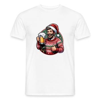 Toast de Noël à votre santé - T-shirt homme - blanc - Devant - AI Model Male 178 dark (178cm)