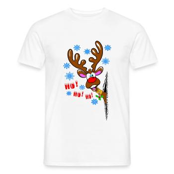 Weihnachtsrentier Schneeflocke Spaß einzigartiges Design - Männer T-Shirt - Weiß - Vorne - AI Model Male 178 dark (178cm)