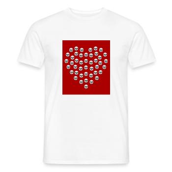 Heart with Skulls Red - Men's T-Shirt - white - Front - AI Model Male 178 dark (178cm)