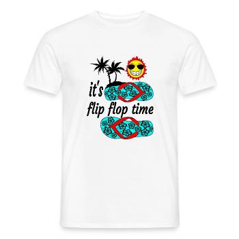 Es ist wieder Zeit für Flip-Flops - Männer T-Shirt - Weiß - Vorne - AI Model Male 178 dark (178cm)