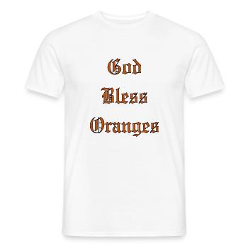 GodBlessOranges - T-shirt homme - blanc - Devant - AI Model Male 178 dark (178cm)