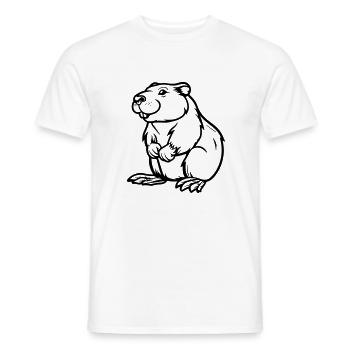 Hamster Comic Animal - Men's T-Shirt - white - Front - AI Model Male 178 dark (178cm)