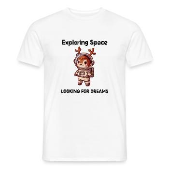 Deer Looking For Dreams Outer Space - Men's T-Shirt - white - Front - AI Model Male 178 dark (178cm)