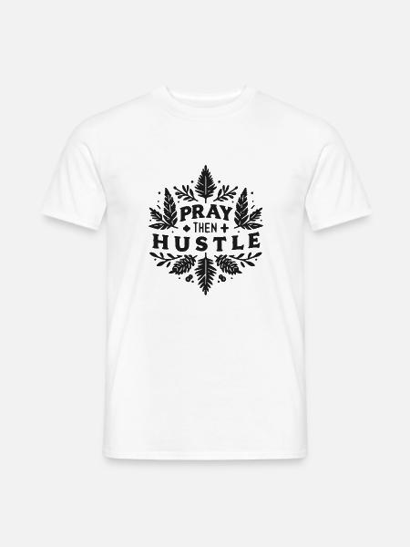 Bete dann: Hektik - Männer T-Shirt - Weiß