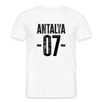 Antalya 07 – Fiers de la Riviera turque - T-shirt homme - blanc - Devant - AI Model Male 178 dark (178cm)