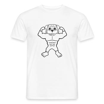 Chien Bodybuilder Muscles forts Gym Haltérophilie - T-shirt homme - blanc - Devant - AI Model Male 178 dark (178cm)