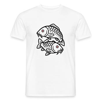 Icône de poisson carpe - T-shirt homme - blanc - Devant - AI Model Male 178 dark (178cm)