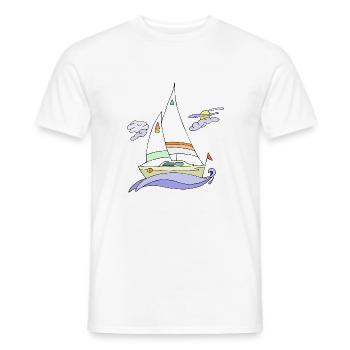 Segelboot - Männer T-Shirt - Weiß - Vorne - AI Model Male 178 dark (178cm)