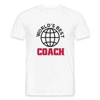 worlds best coach - T-shirt homme - blanc - Devant - AI Model Male 178 dark (178cm)