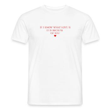 Si je sais ce qu’est l’amour - T-shirt homme - blanc - Devant - AI Model Male 178 dark (178cm)