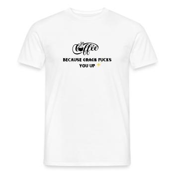 Coffee because crack fucks you up - Männer T-Shirt - Weiß - Vorne - AI Model Male 178 dark (178cm)