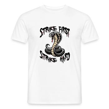 cobra strike first strike hard - Men's T-Shirt - white - Front - AI Model Male 178 dark (178cm)