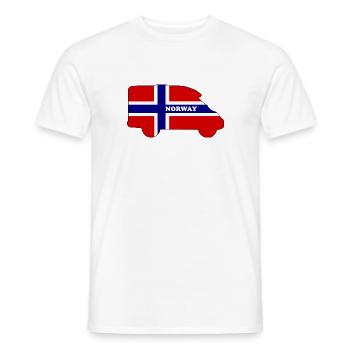 Norvège Motorhome Contour semi-intégré - T-shirt homme - blanc - Devant - AI Model Male 178 dark (178cm)