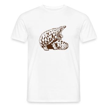 Cool Pangolin Sketch Graphic Wildlife Creature - Men's T-Shirt - white - Front - AI Model Male 178 dark (178cm)