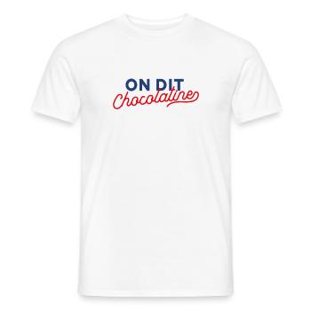 We say chocolatine - Men's T-Shirt - white - Front - AI Model Male 178 dark (178cm)