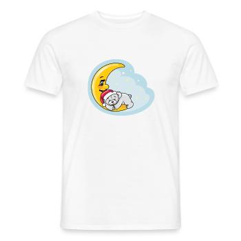 Sleeping teddy bear on the moon - Men's T-Shirt - white - Front - AI Model Male 178 dark (178cm)