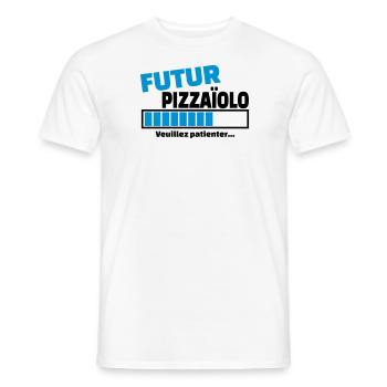 futur pizzaïolo - T-shirt homme - blanc - Devant - AI Model Male 178 dark (178cm)