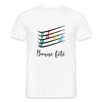 FÊTE DES MÈRES. BONNE FÊTE MAMAN. MAMAN. FÊTE - T-shirt homme - blanc - Devant - AI Model Male 178 dark (178cm)