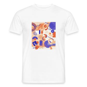 Memphis style blue and orange - Men's T-Shirt - white - Front - AI Model Male 178 dark (178cm)