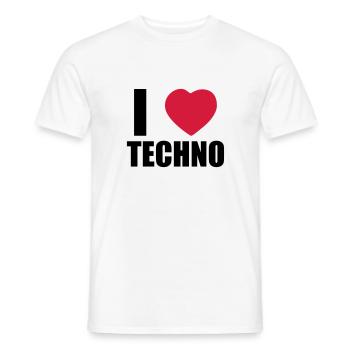 I LOVE TECHNO 2 - Männer T-Shirt - Weiß - Vorne - AI Model Male 178 dark (178cm)