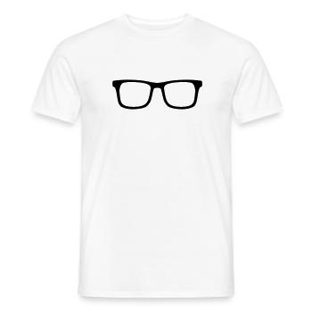 Glasses - Men's T-Shirt - white - Front - AI Model Male 178 dark (178cm)