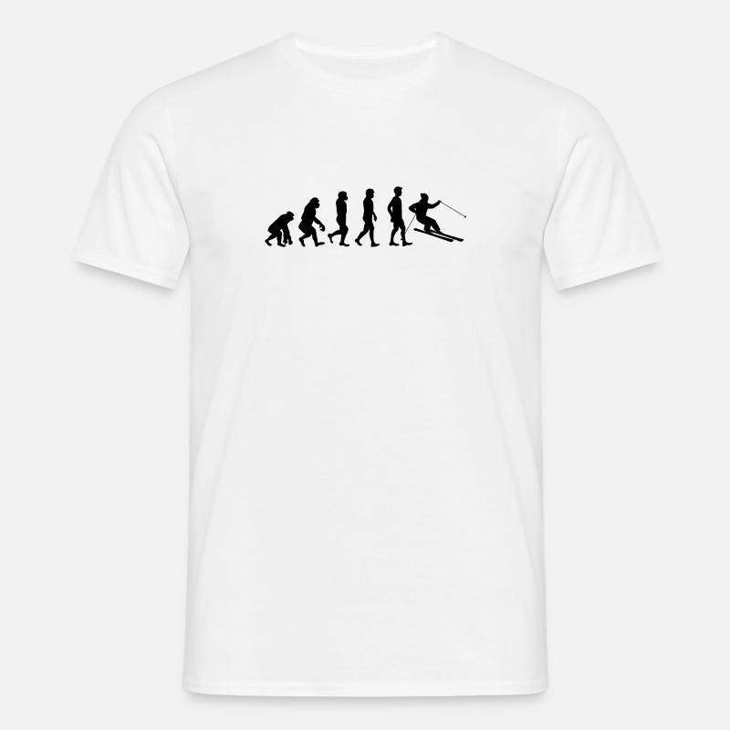 Skifahrer evolution - Männer T-Shirt - Weiß