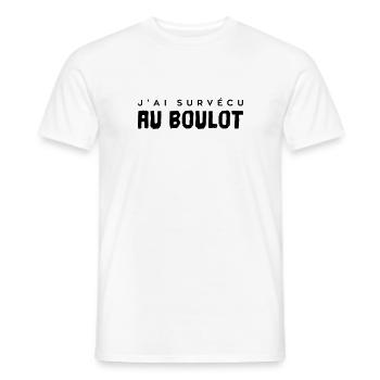 J'ai survécu au boulot ! - T-shirt homme - blanc - Devant - AI Model Male 178 dark (178cm)