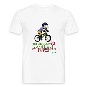 Über 60 Bitte Helfen Sie Mir Aufs Fahrrad 60 Gebur - Männer T-Shirt - Weiß - Vorne - AI Model Male 178 dark (178cm)