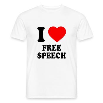 i love free speech - T-shirt homme - blanc - Devant - AI Model Male 178 dark (178cm)
