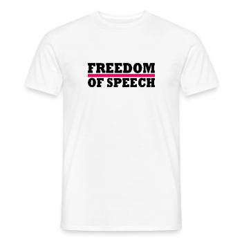 Freedom of speech - Männer T-Shirt - Weiß - Vorne - AI Model Male 178 dark (178cm)
