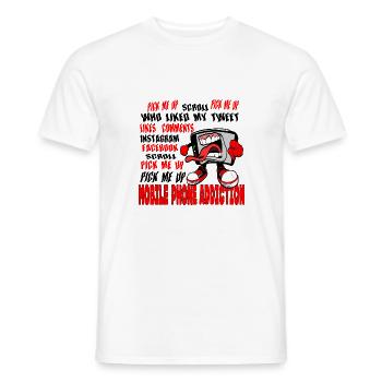 mobile phone fun - Men's T-Shirt - white - Front - AI Model Male 178 dark (178cm)