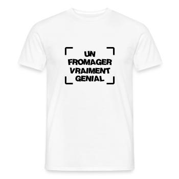Fromager / Agriculture / Fermier / Fromage / Ferme - T-shirt homme - blanc - Devant - AI Model Male 178 dark (178cm)