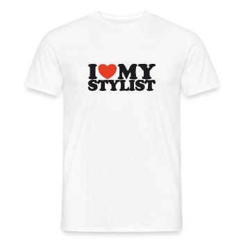 I love my stylist Herz Shirt - Männer T-Shirt - Weiß - Vorne - AI Model Male 178 dark (178cm)