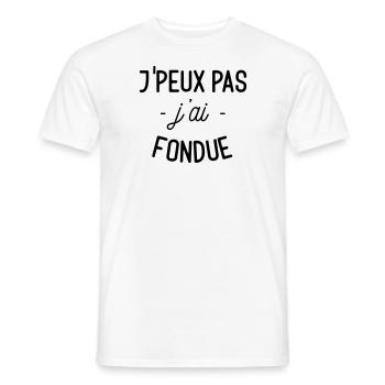 J'peux pas j'ai fondue - T-shirt homme - blanc - Devant - AI Model Male 178 dark (178cm)