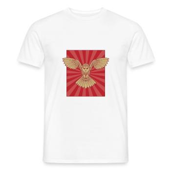 Eule Schleiereule Plakat Cooles Design - Männer T-Shirt - Weiß - Vorne - AI Model Male 178 dark (178cm)