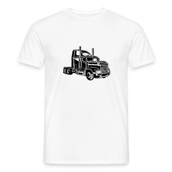 Truck / Truck 02_black white - Men's T-Shirt - white - Front - AI Model Male 178 dark (178cm)