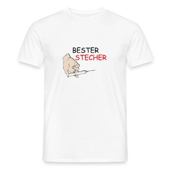 Neues T-Shirt Bester Stecher Geschenkidee - Männer T-Shirt - Weiß - Vorne - AI Model Male 178 dark (178cm)