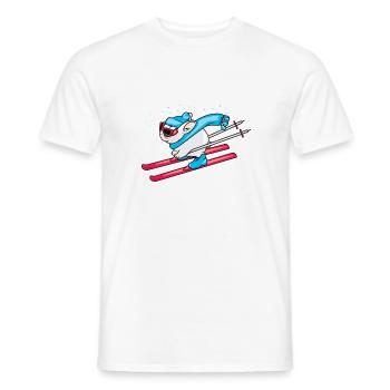 Lustiger Hase auf Skiern - Männer T-Shirt - Weiß - Vorne - AI Model Male 178 dark (178cm)
