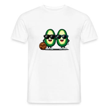 Team Avocado United :Fröhliche Frucht im Rhythmus - Männer T-Shirt - Weiß - Vorne - AI Model Male 178 dark (178cm)
