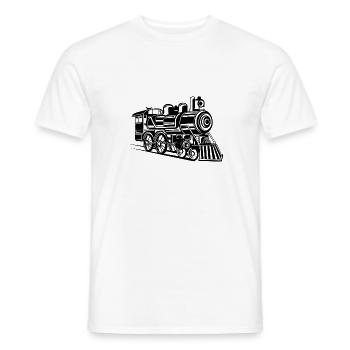 Lokomotive / Locomotive 01_weiß - Männer T-Shirt - Weiß - Vorne - AI Model Male 178 dark (178cm)