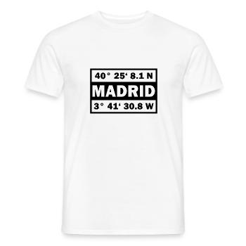 Madrid coordinates Spain Madrid - Men's T-Shirt - white - Front - AI Model Male 178 dark (178cm)